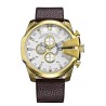 Cagarny - military sports watch - leather strap - stainless steelWatches
