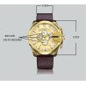 Cagarny - military sports watch - leather strap - stainless steelWatches