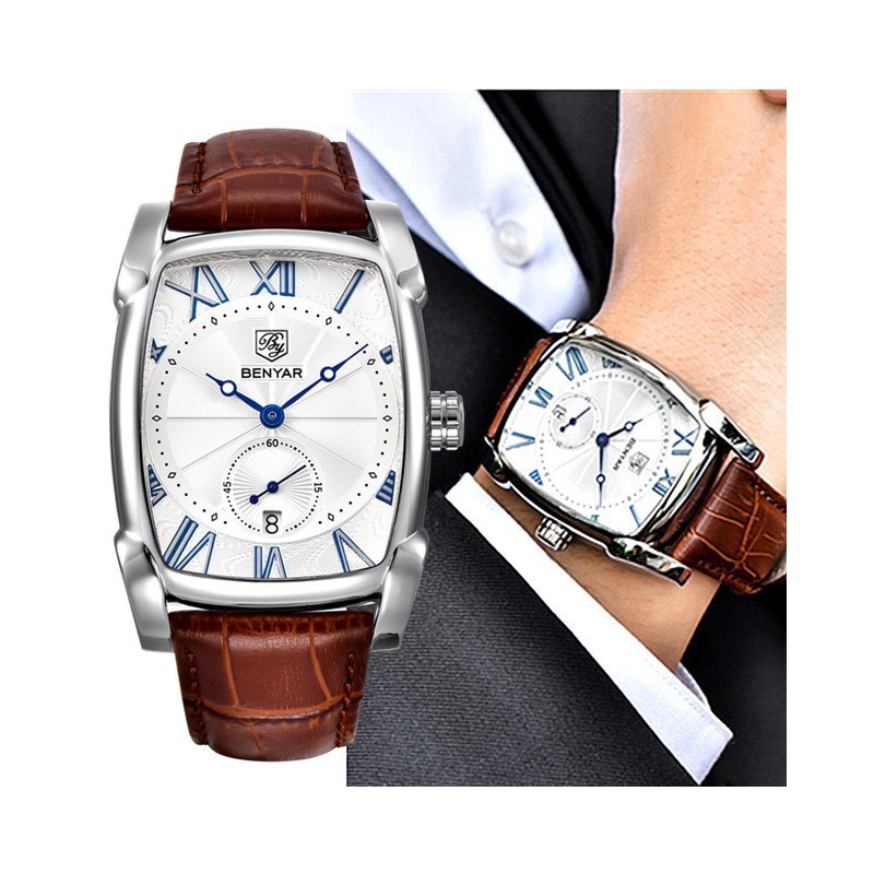 BENYAR - luxurious quartz watch - waterproof - leather strapWatches