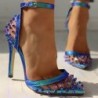 Sexy high heel pumps - transparent - with ankle strap / rivetsHigh heels