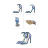 Sexy high heel pumps - transparent - with ankle strap / rivetsHigh heels