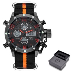 Golden Hour - sports military quartz watch - analog - digital LED displayWatches
