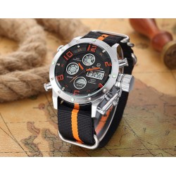 Golden Hour - sports military quartz watch - analog - digital LED displayWatches