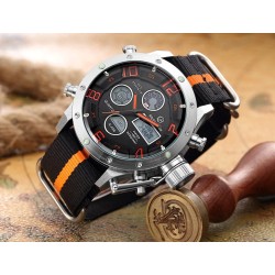 Golden Hour - sports military quartz watch - analog - digital LED displayWatches