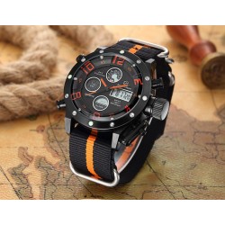 Golden Hour - sports military quartz watch - analog - digital LED displayWatches