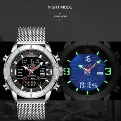 NAVIFORCE - luxurious sports watch - quartz - digital - analog dual display - waterproofWatches