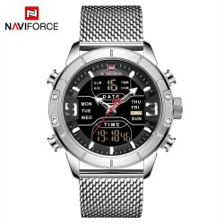 NAVIFORCE - lyxig sportklocka - kvarts - digital - analog dubbel display - vattentät