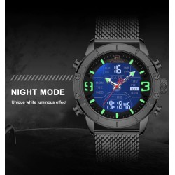 NAVIFORCE - lyxig sportklocka - kvarts - digital - analog dubbel display - vattentät