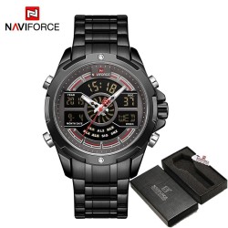 NAVIFORCE - lyxig kvartsklocka - analog - digital - vattentät
