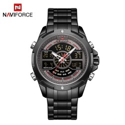 NAVIFORCE - lyxig kvartsklocka - analog - digital - vattentät
