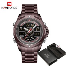 NAVIFORCE - lyxig kvartsklocka - analog - digital - vattentät