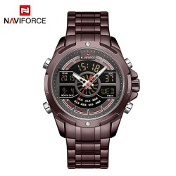 NAVIFORCE - lyxig kvartsklocka - analog - digital - vattentät