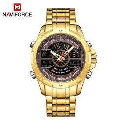 NAVIFORCE - lyxig kvartsklocka - analog - digital - vattentät