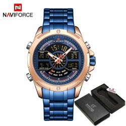 NAVIFORCE - lyxig kvartsklocka - analog - digital - vattentät
