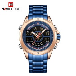 NAVIFORCE - lyxig kvartsklocka - analog - digital - vattentät