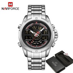 NAVIFORCE - lyxig kvartsklocka - analog - digital - vattentät