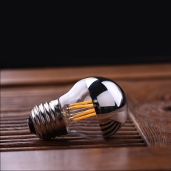 LED-lampa - G45 silver spegelglob - dimbar - varmvit - 4W - E12 - E14 - E26 - E27 - 10 st