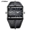 SINOBI - fashionable men's quartz watch - double multiple time zone - leather strapWatches