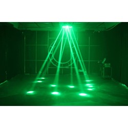 LED-scenljus - korsrörande huvud - DMX-kontroll - laserprojektor