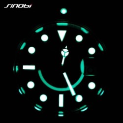 SINOBI - classic sports quartz watch - luminous dial - stainless steelWatches