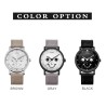 SINOBI - stylish quartz watch - leather strap - smile face designWatches