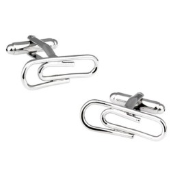 Stylish silver cufflinks - paper clip - safety pinCufflinks