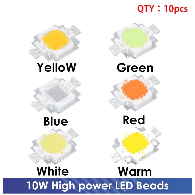 LED integrerat chip - hög effekt - 10W - 10 st