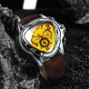 Jaragar - luxurious automatic sports watch - geometric triangle dial - genuine leather strapWatches