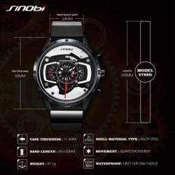 SINOBI - stylish creative quartz watch - rubber strapWatches