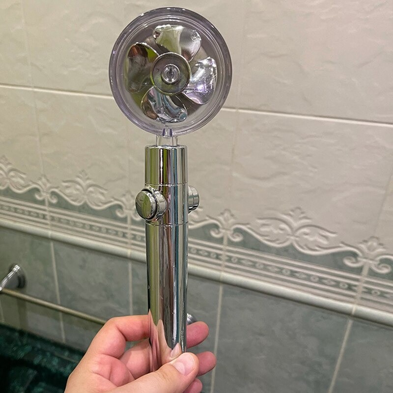 Modern shower head - water saving - 360 rotating - with a small fan - filterShower Heads