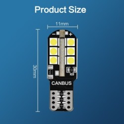 LED Canbus-lampa - billjus - W5W - T10 - 24 SMD - 12V - 6 st