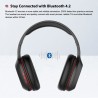 Ausdom M09 - trådlösa hörlurar - headset med mikrofon - hopfällbar - Bluetooth - stöder TF-kort