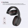 Ausdom M09 - trådlösa hörlurar - headset med mikrofon - hopfällbar - Bluetooth - stöder TF-kort