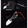 Minivikbar kniv - rostfritt stål - trähandtag - med läderöverdrag
