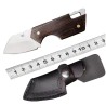 Minivikbar kniv - rostfritt stål - trähandtag - med läderöverdrag