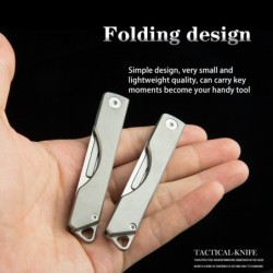 Mini multifunktionskniv - hopfällbar - löstagbart blad - titanlegering