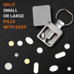 Pills storage box - separator - pills cutter - waterproof container - with key ring - aluminum alloyKeyrings