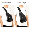 Lyxig bröst-/axelväska - ryggsäck - USB-laddningsport - vattentät - unisex