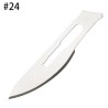 Kirurgiskt blad - skalpell - utbytbart knivblad - rostfritt stål - nummer 24