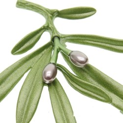 Elegant brosch med grön oliv