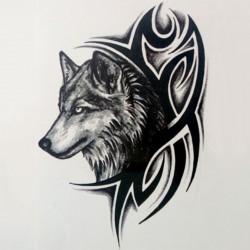 Wolf - vattentät tillfällig falsk tatuering