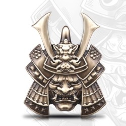 Metallbil / motorcykelklistermärke - emblem - japansk samuraj
