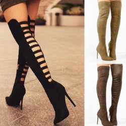 Sexy high heel boots - above knee length - hollow back designBoots