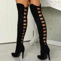 Sexy high heel boots - above knee length - hollow back designBoots