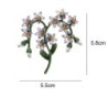 Fashionabla hartsbrosch - gröna blad / blommor / pärlor
