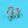 Fashionabla hartsbrosch - gröna blad / blommor / pärlor