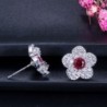 Blomformade smyckesset - halsband - örhängen - cubic zirconia