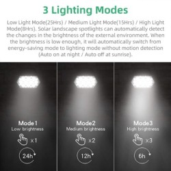 Solar powered lights - landscape spotlights - 3 lighting modes - 92 LED - IP67 waterproofSolar lighting