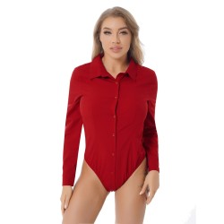 Eleganta bodys - långärmad blus - med knappar