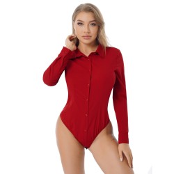 Eleganta bodys - långärmad blus - med knappar